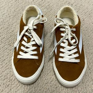 Madewell MWL sidewalk low-top sneakers in suede and sherpa